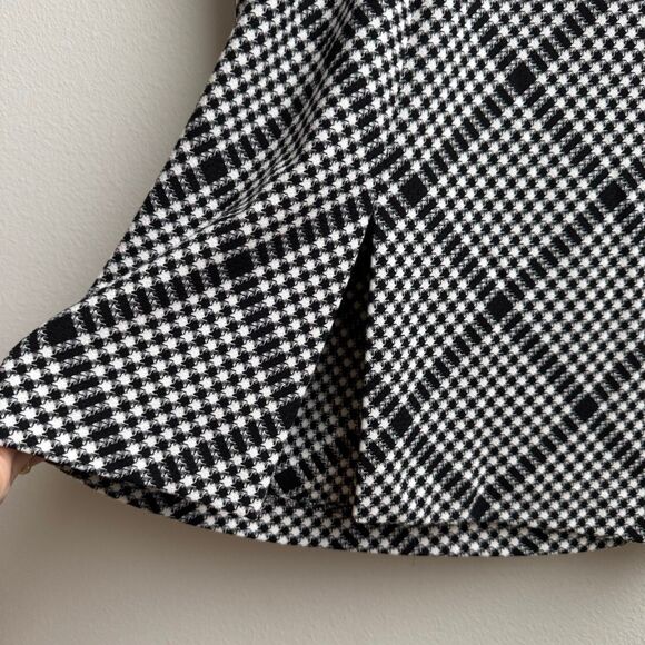 Maggy London Houndstooth Plaid Tucked Midi Modest Office Sheath Dress Size 8 - Picture 5 of 7